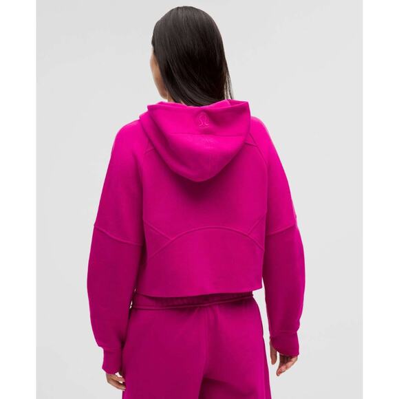 Lululemon Hoodie Women M/L Scuba Oversized Half Zip Ripened Raspberry Cropped - Picture 6 of 16